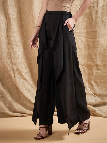 Women's Black Solid Pant