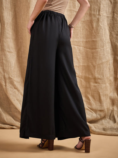 Women's Black Solid Pant