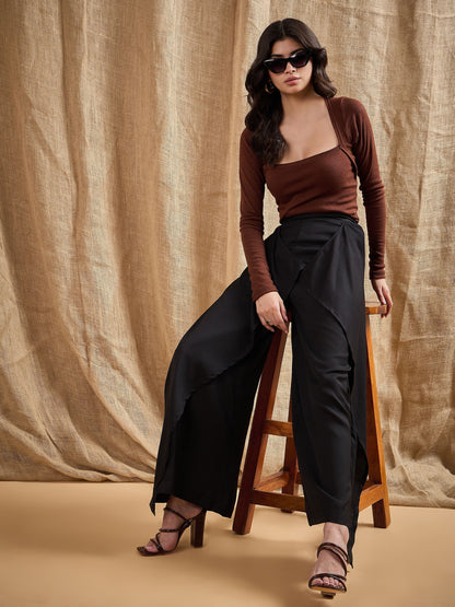 Women's Black Solid Pant