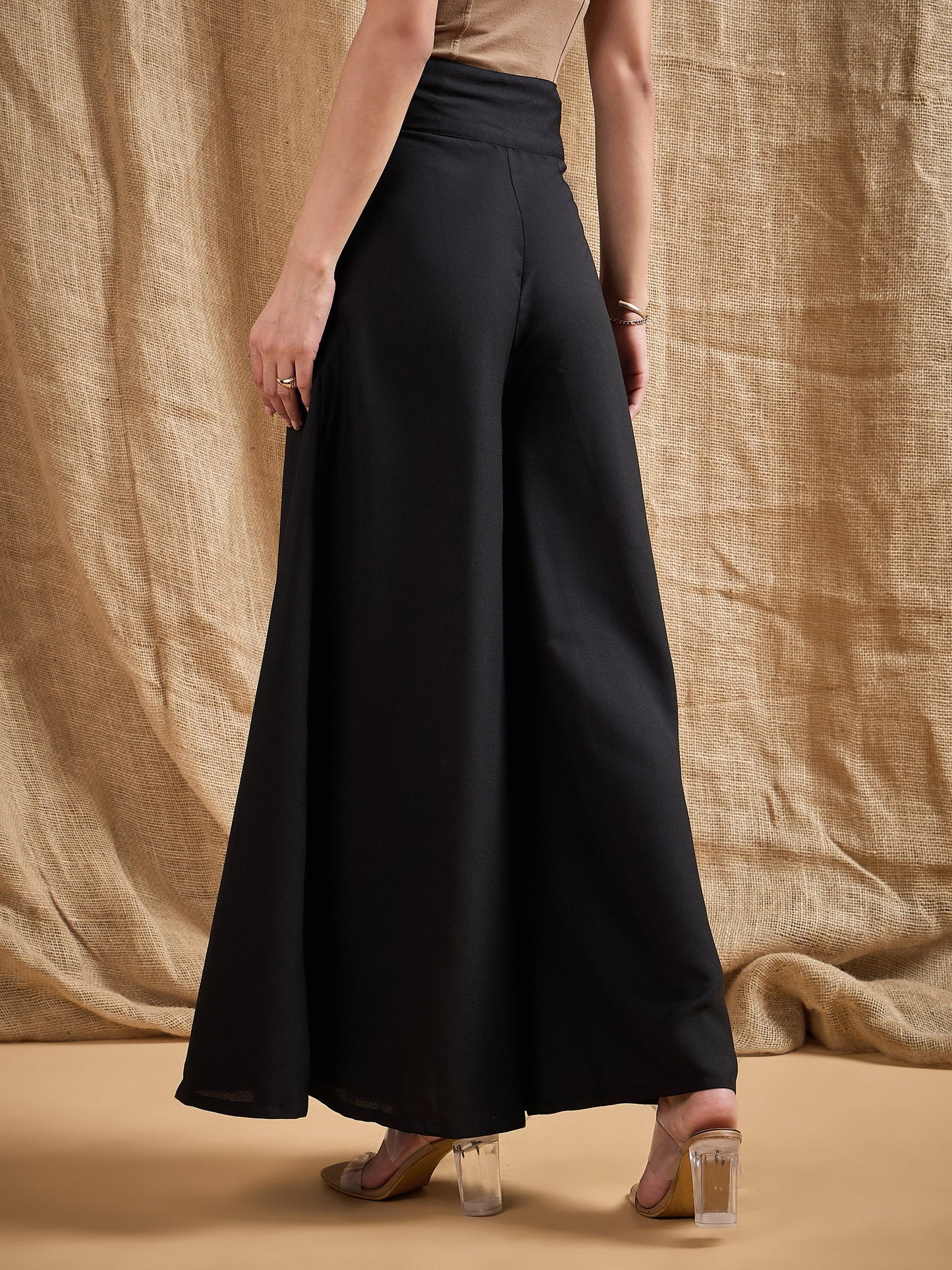 Women's Black Solid Pant