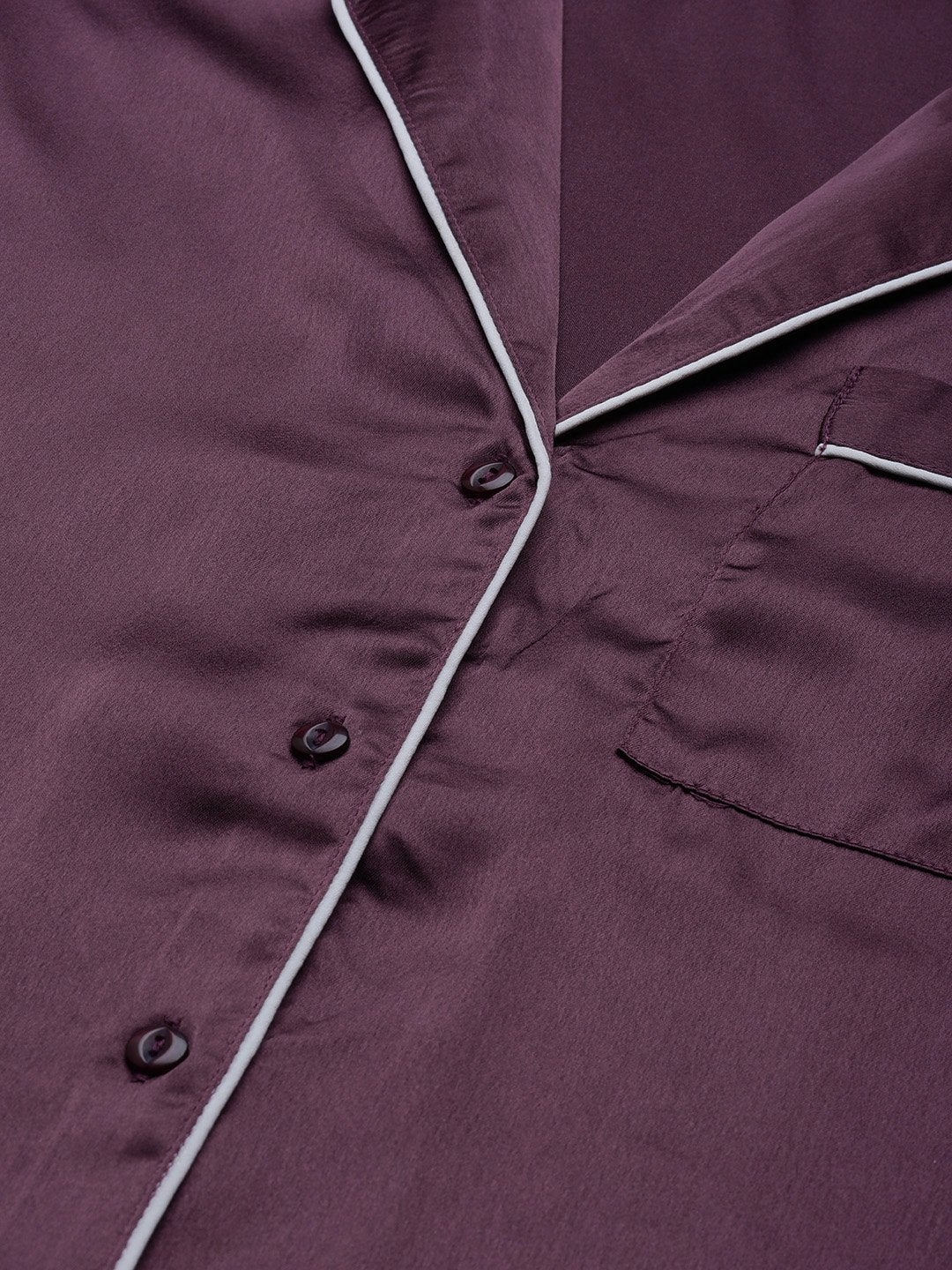 Women's Purple Satin Night Suit