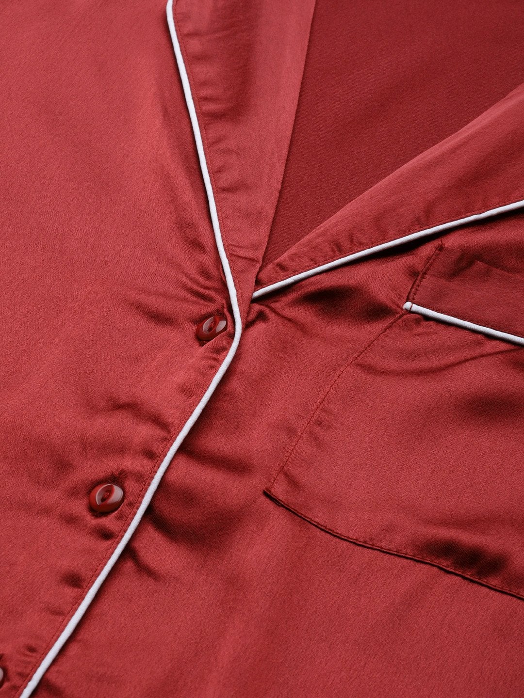 Women's Red Satin Night Suit