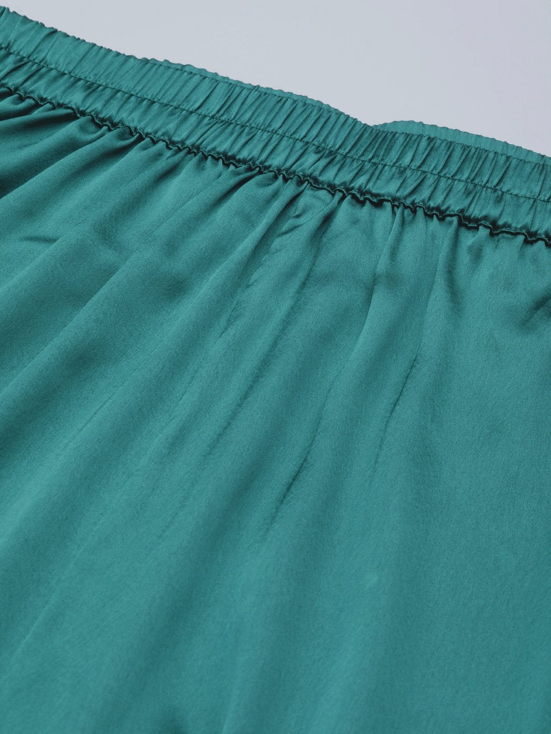 Women's Green Satin Night Suit