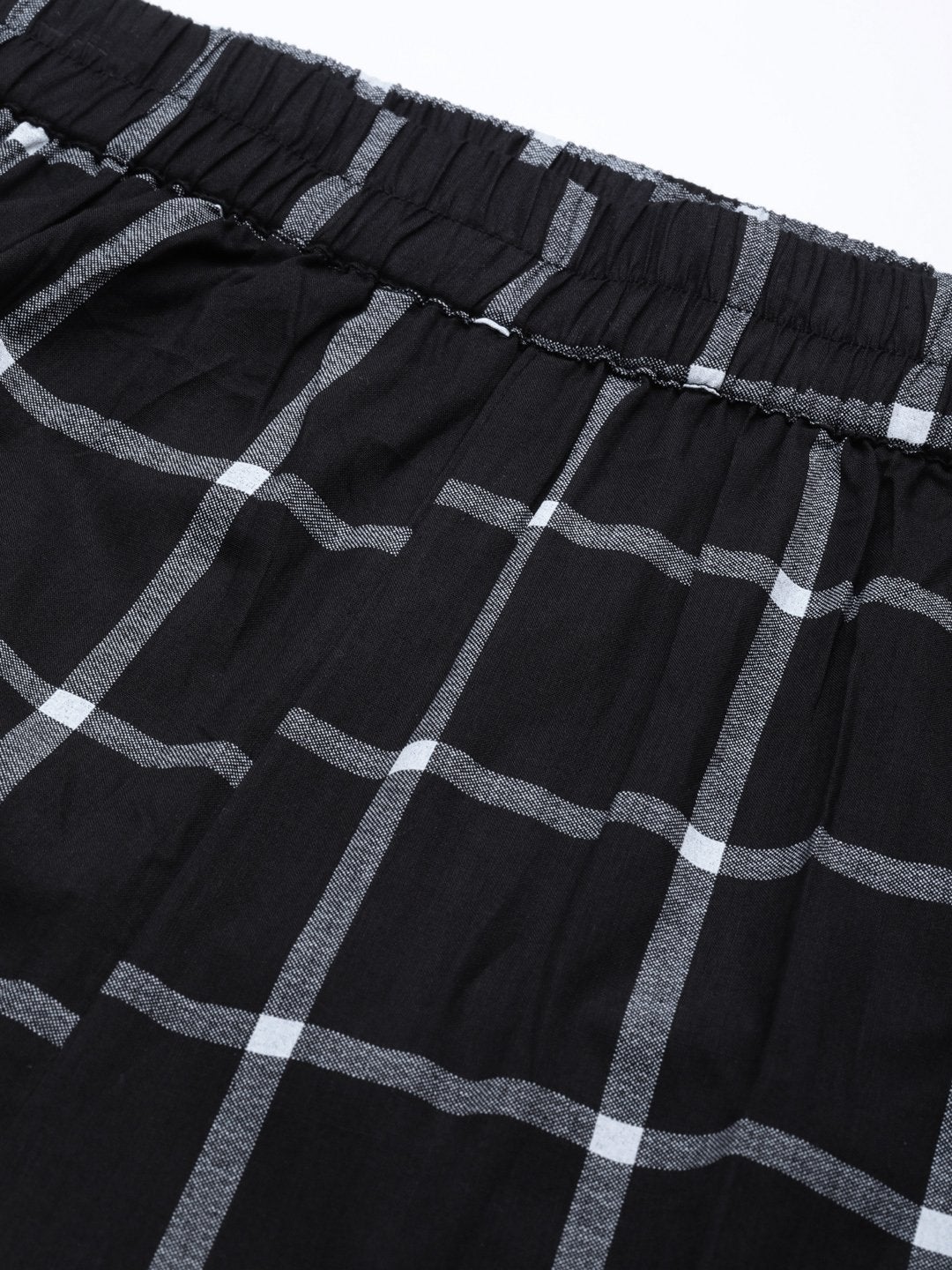 Women's Black Check Night Suit