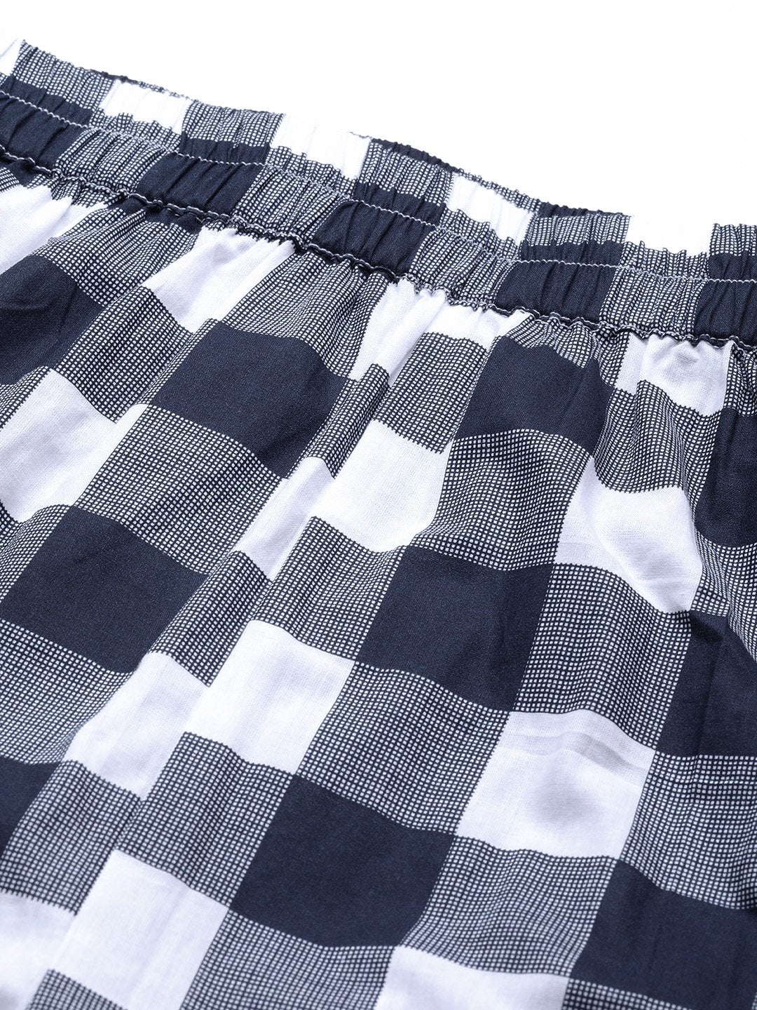Women's Navy Check Night Suit