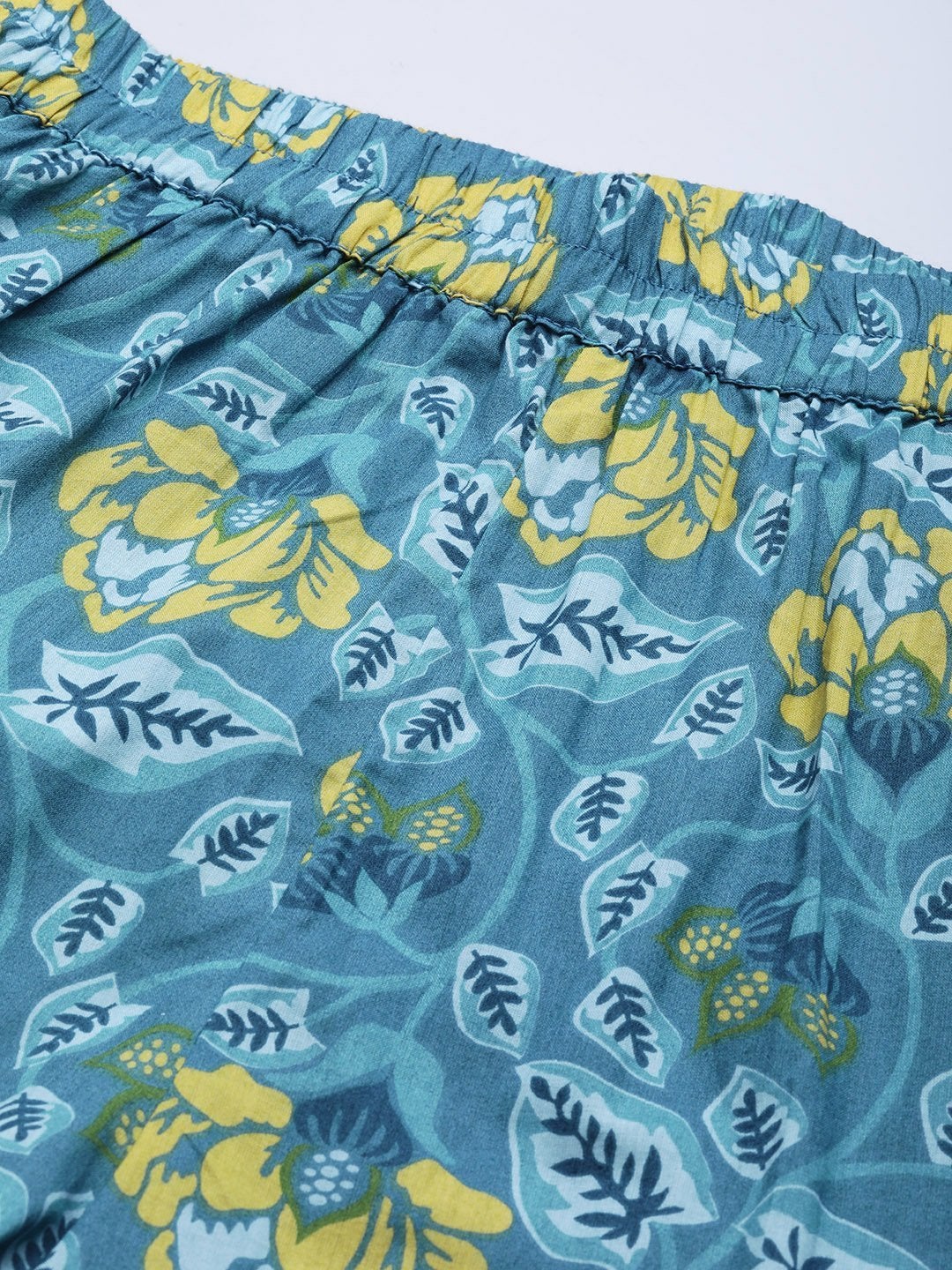 Women's Teal Floral Night Suit
