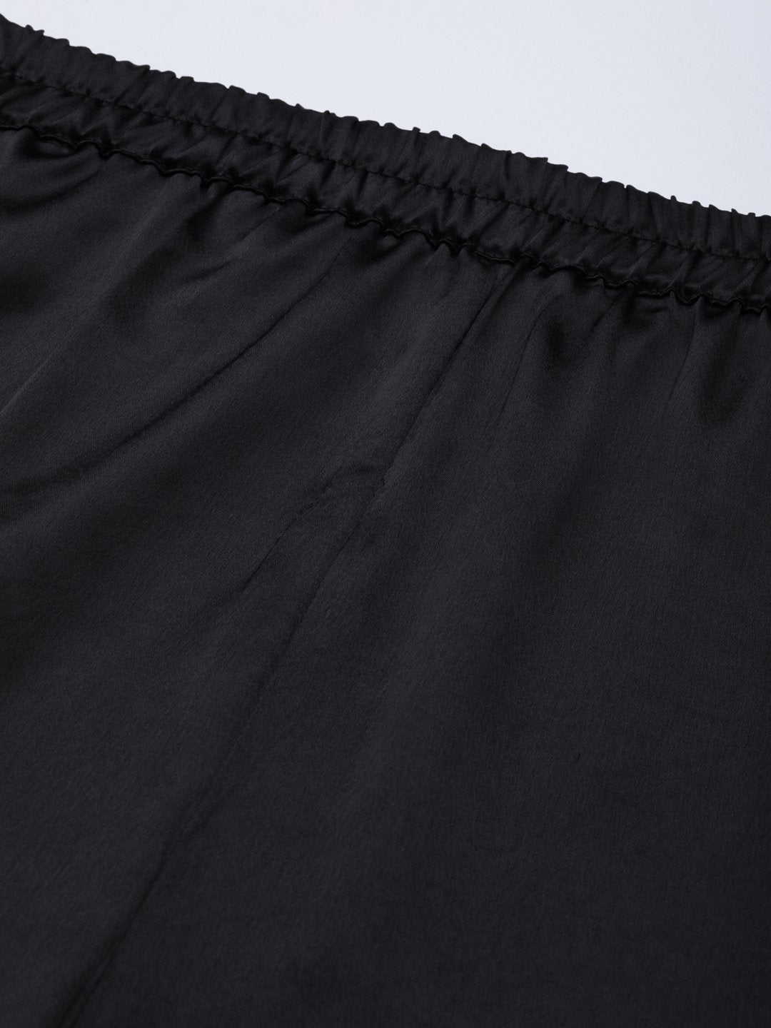 Women's Black Satin Night Suit