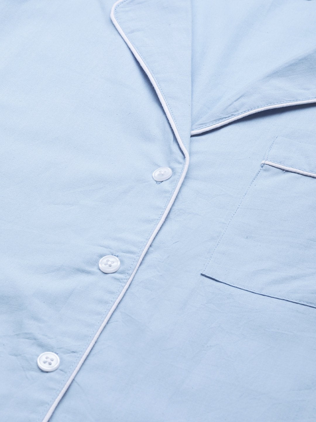 Women's Blue Cotton Night Suit