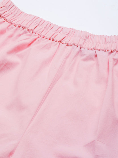 Women's Pink Cotton Night Suit