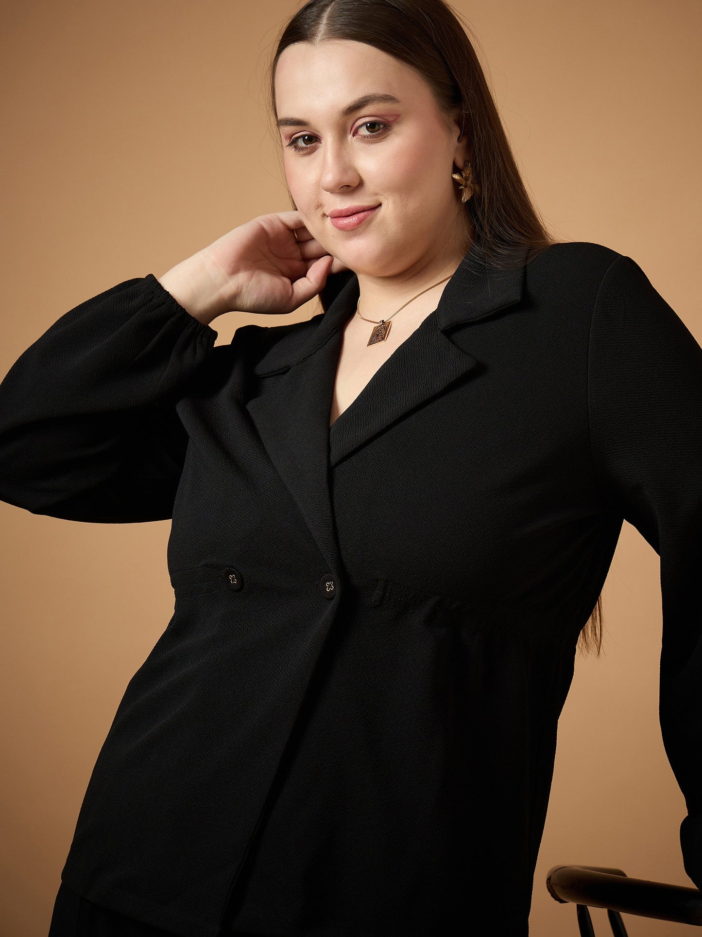 Women's Black Solid Co-Ord Set