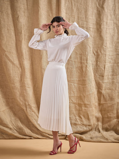 Women's White Solid Co-Ord Set