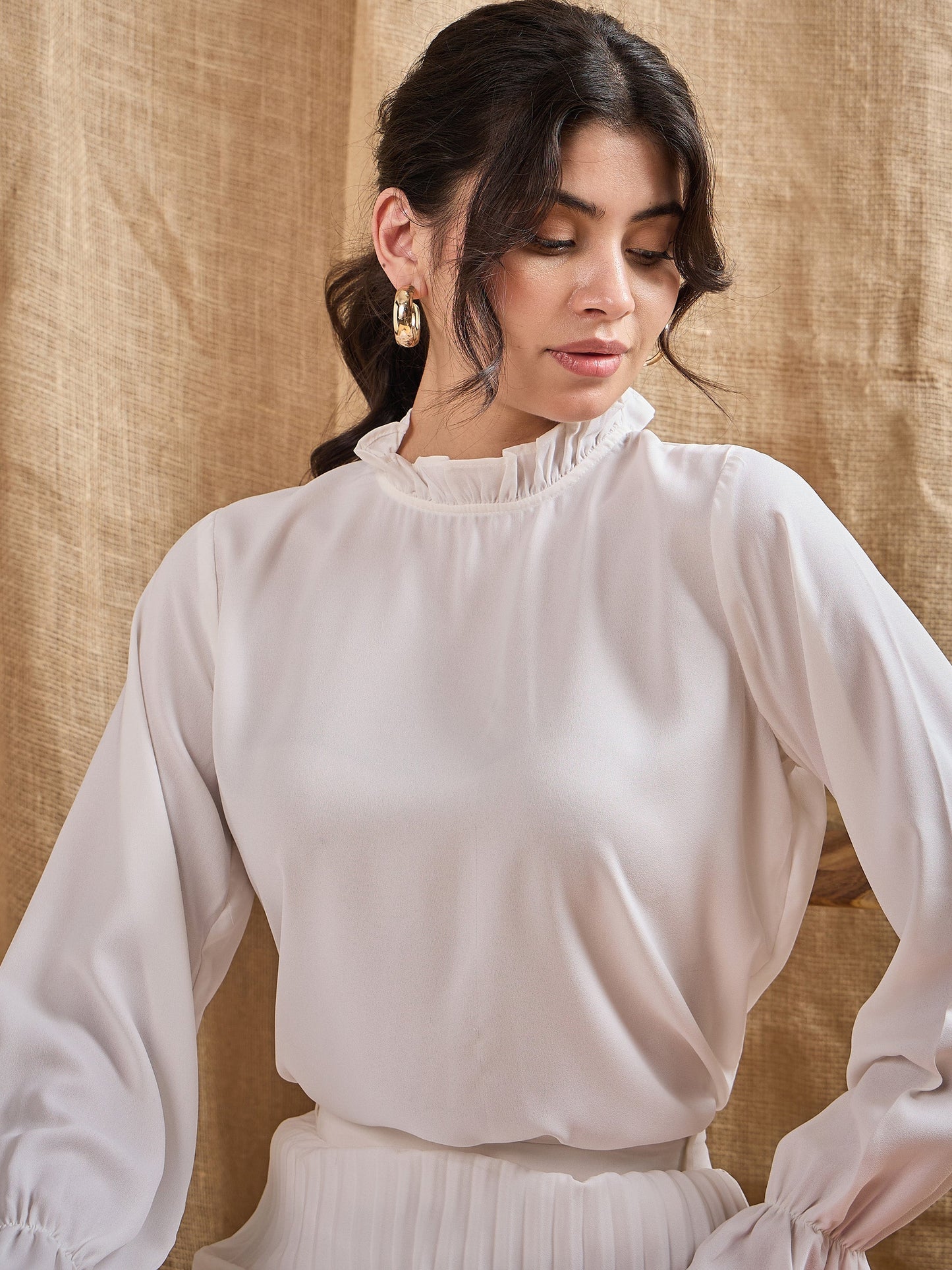 Women's White Solid Co-Ord Set