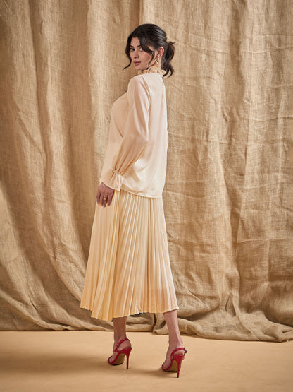 Women's Beige Solid Co-Ord Set