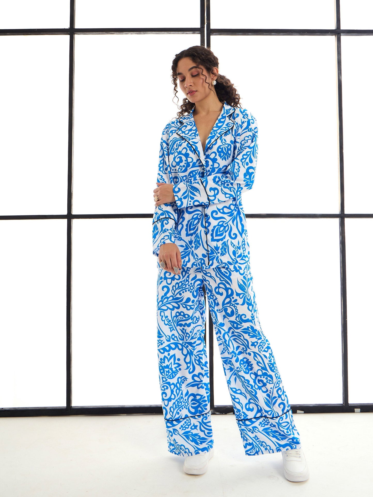 Women's Blue Floral Co-Ord Set