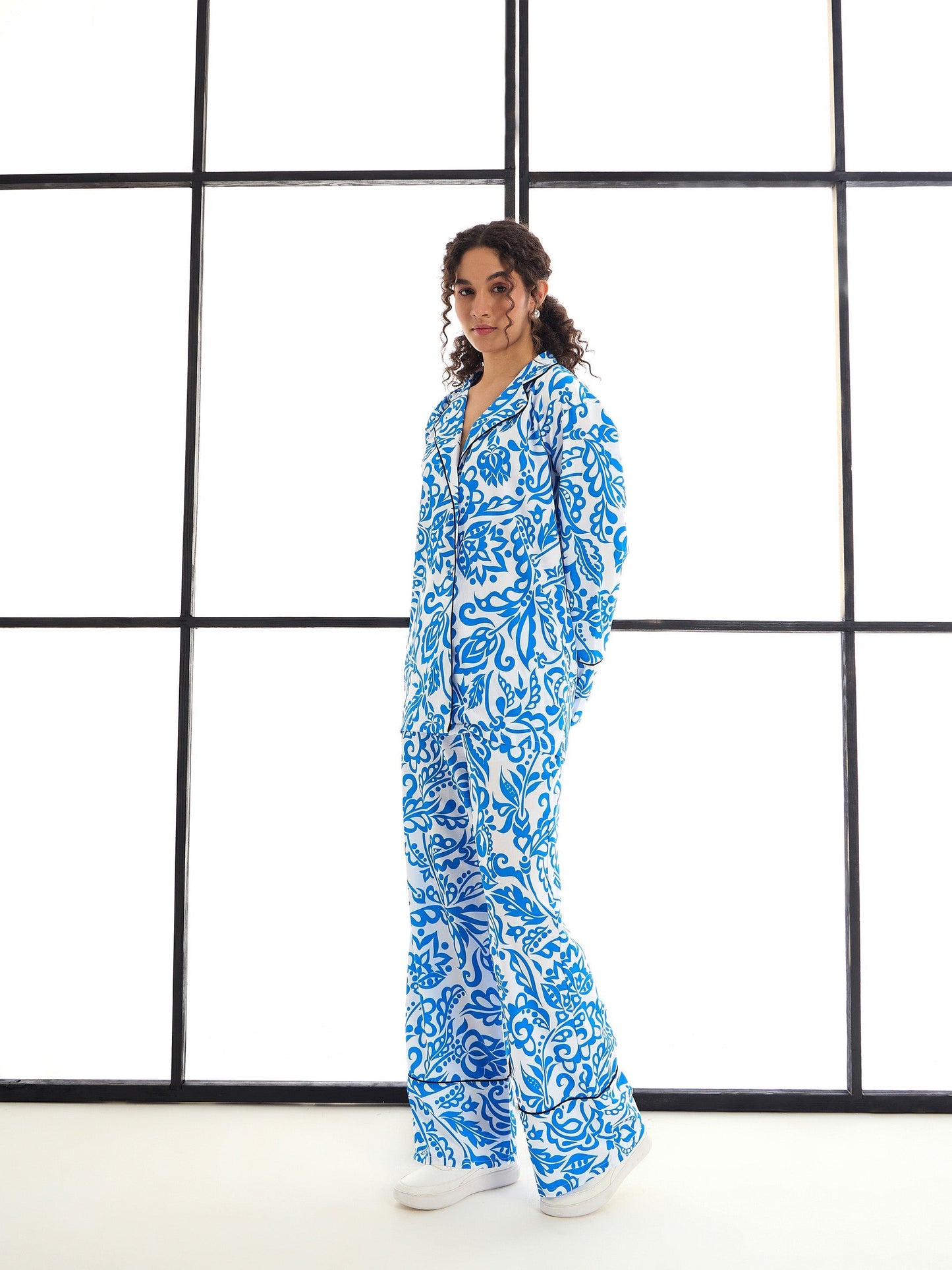 Women's Blue Floral Co-Ord Set