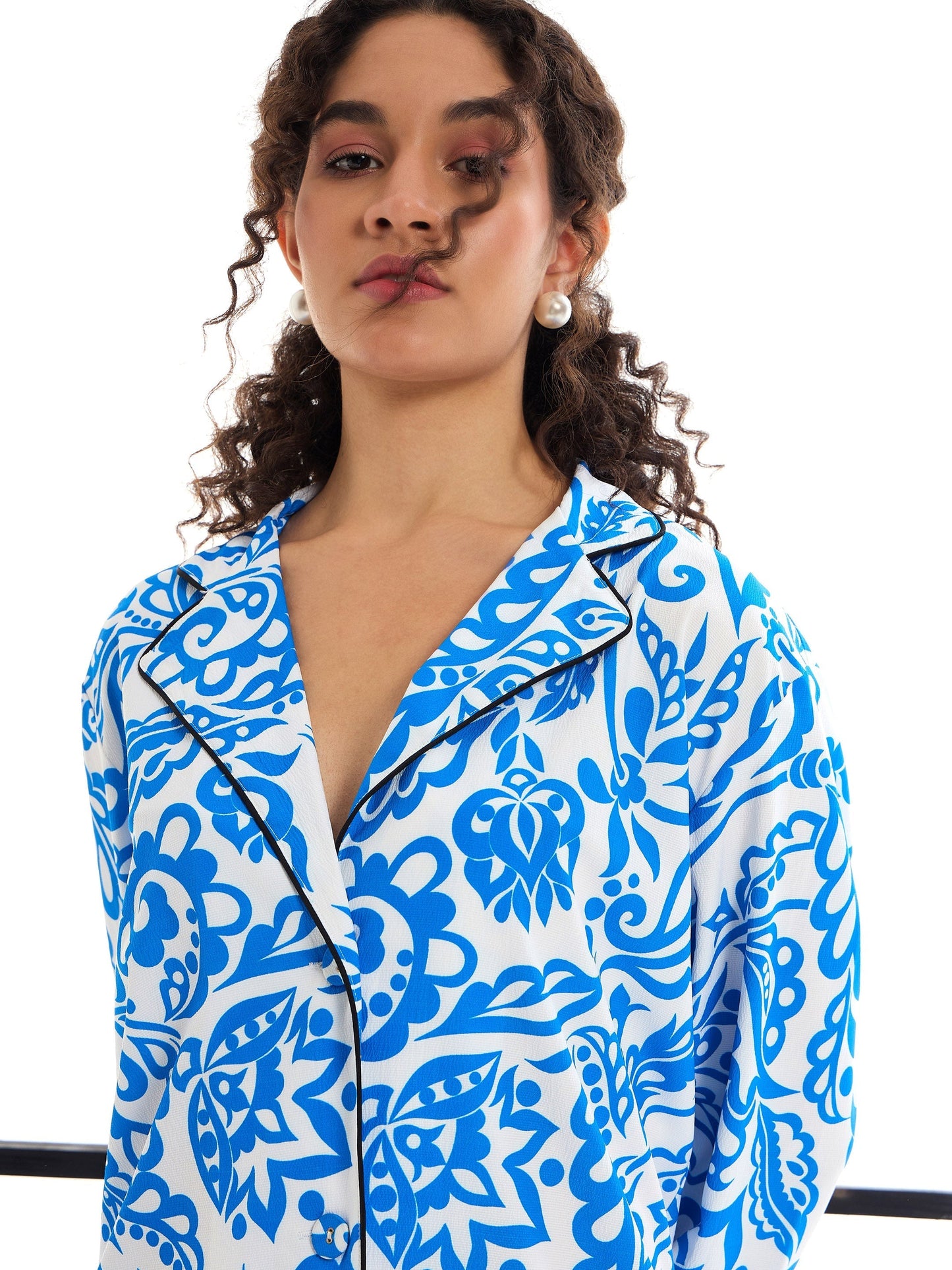 Women's Blue Floral Co-Ord Set