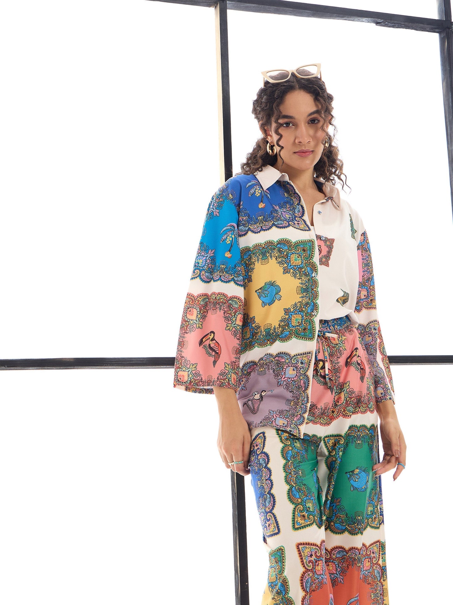 Women's Peach Printed Co-Ord Set