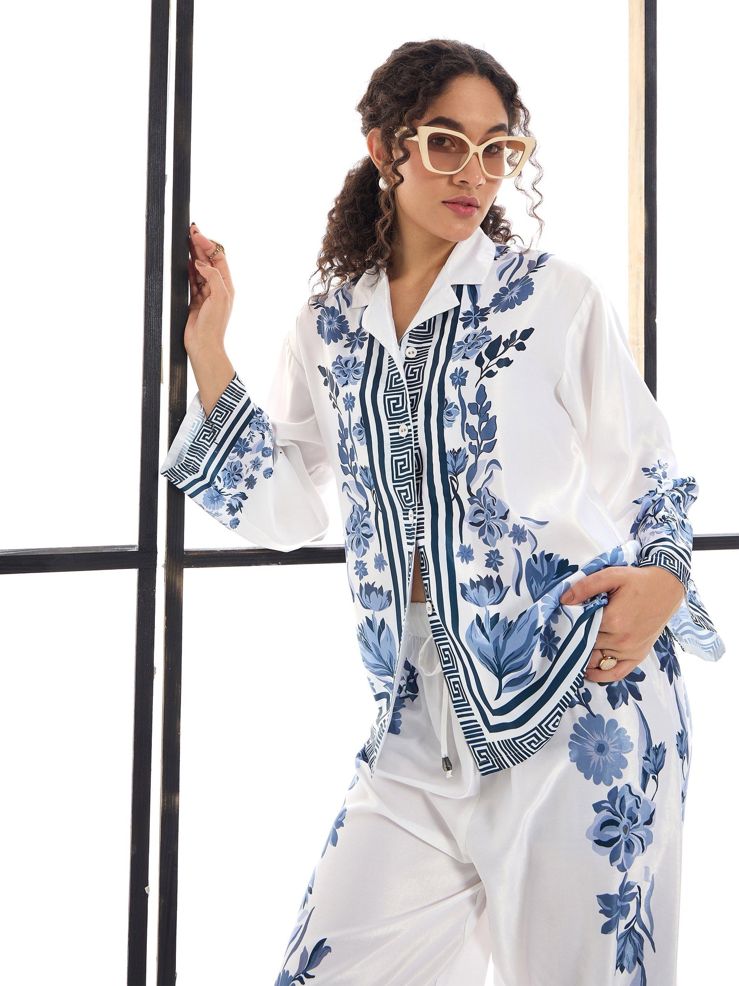 Women's White Floral Co-Ord Set