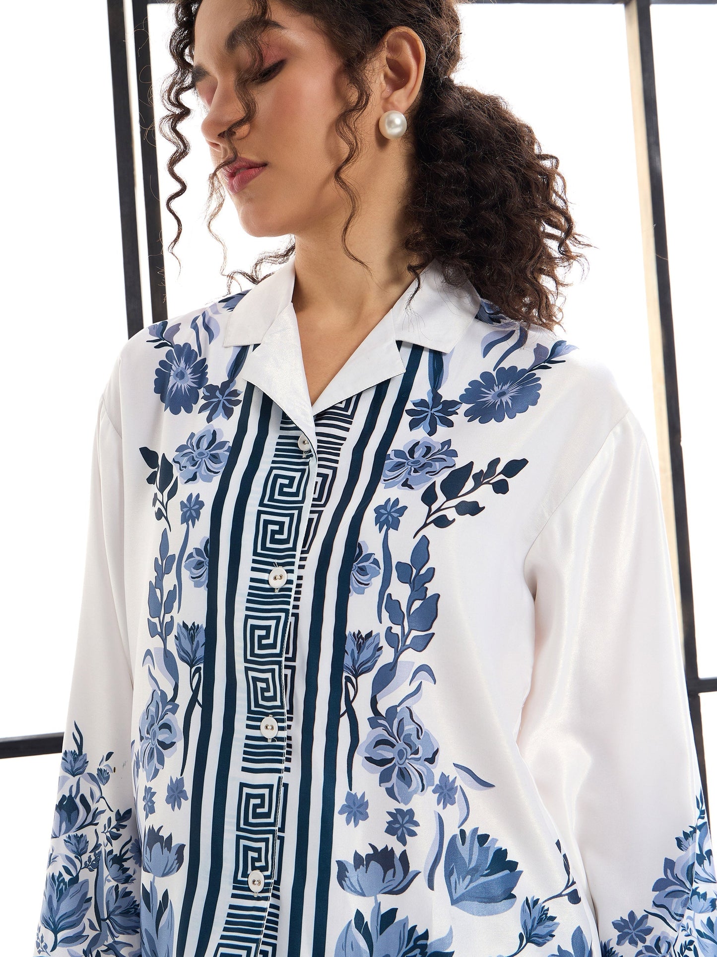 Women's White Floral Co-Ord Set