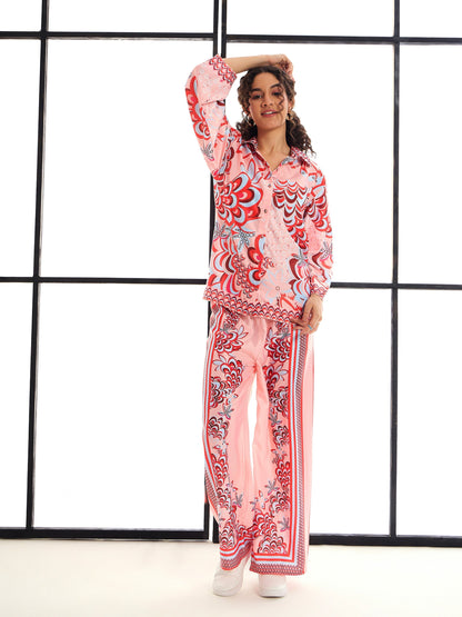 Women's Pink Floral Co-Ord Set