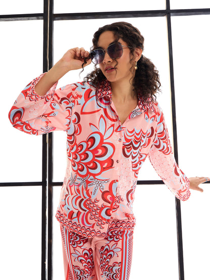 Women's Pink Floral Co-Ord Set