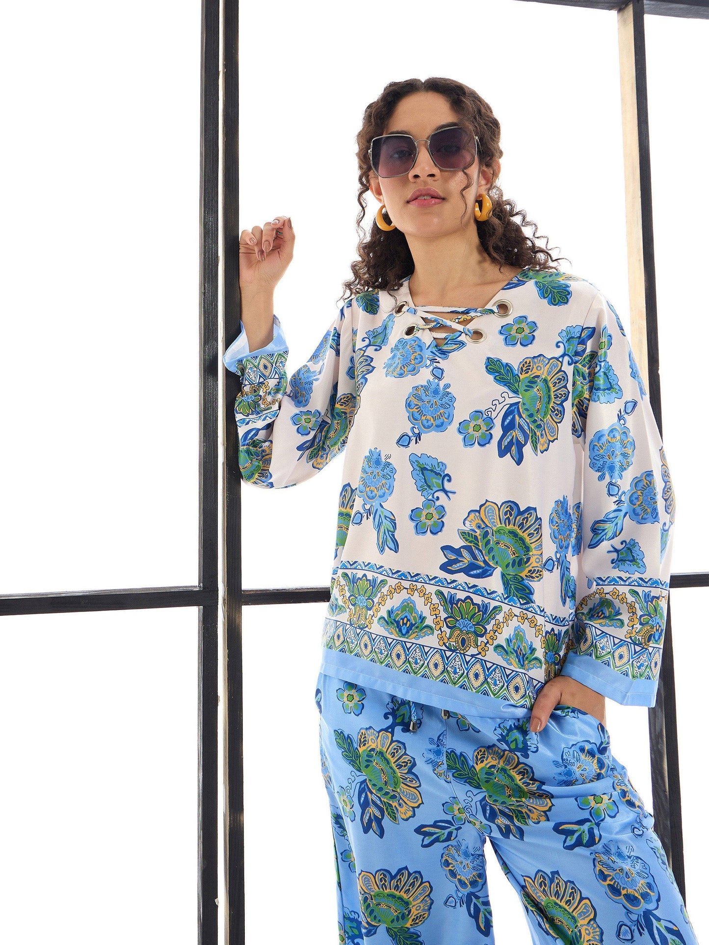 Women's White Floral Co-Ord Set