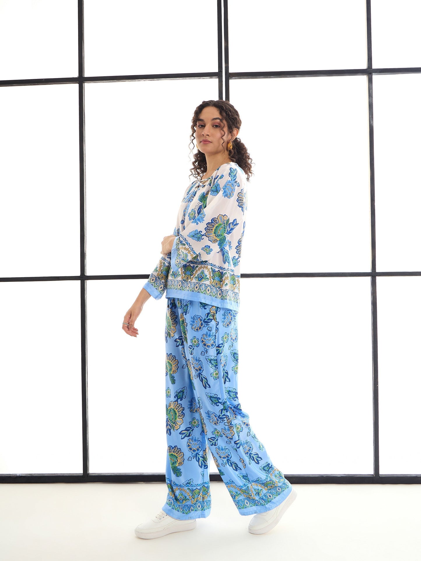 Women's White Floral Co-Ord Set