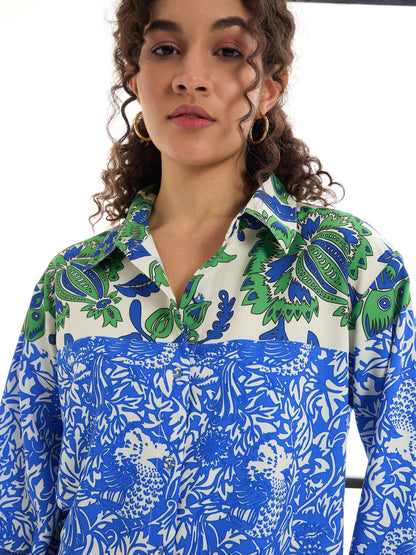 Women's Green Floral Co-Ord Set