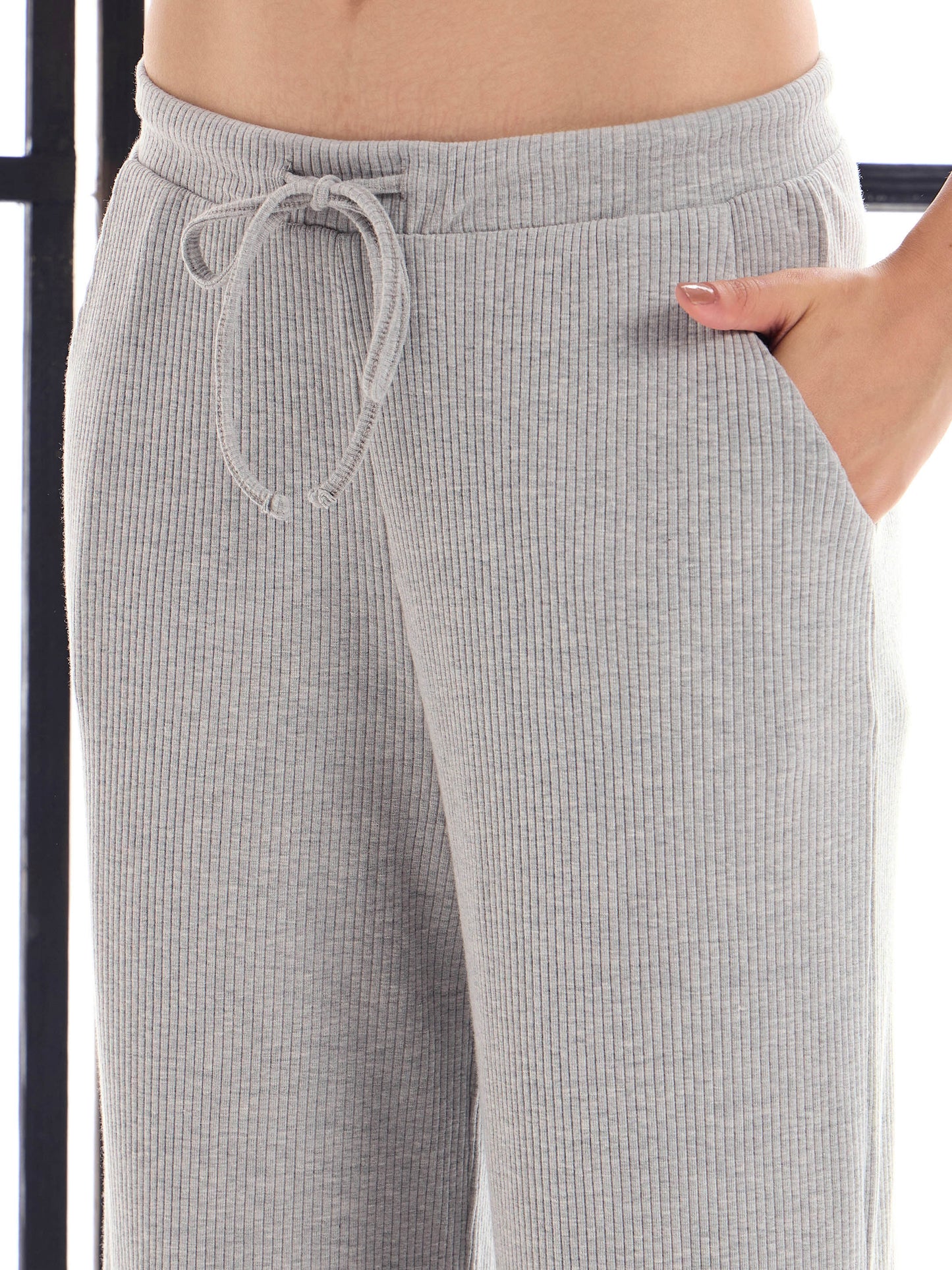 Women's Grey Solid Night Suit