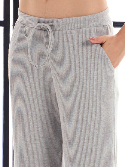 Women's Grey Solid Night Suit