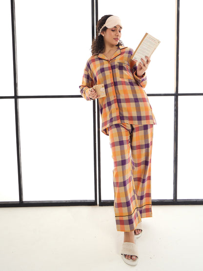 Women's Beige Strong Night Suit