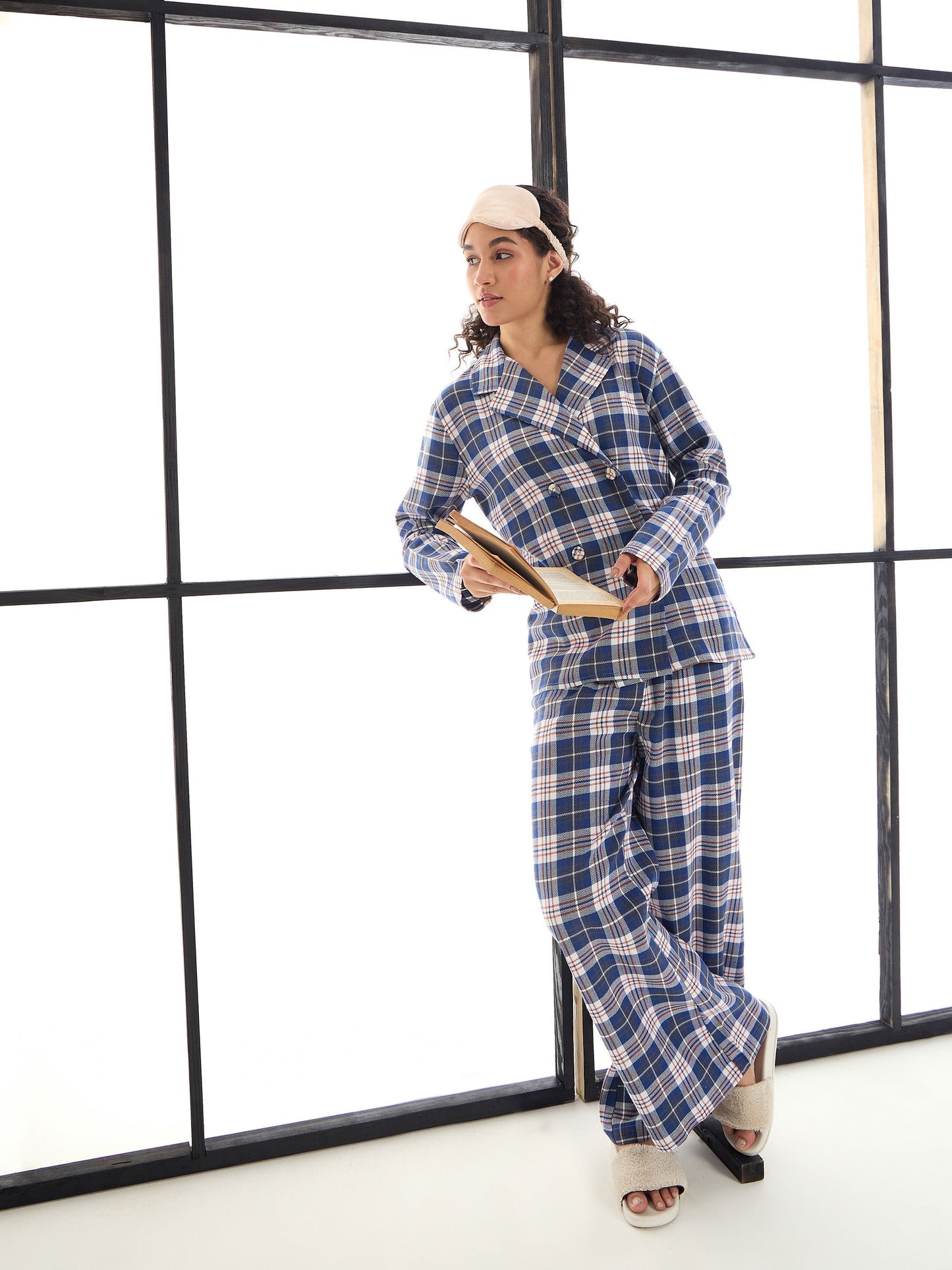 Women's Navy Blue Strong Night Suit