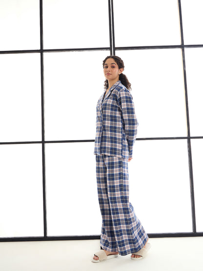 Women's Navy Blue Strong Night Suit