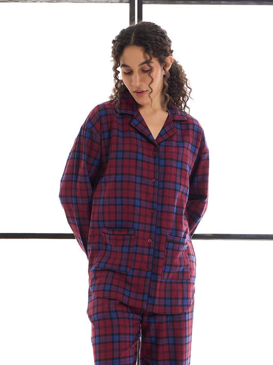 Women's Maroon Strong Night Suit
