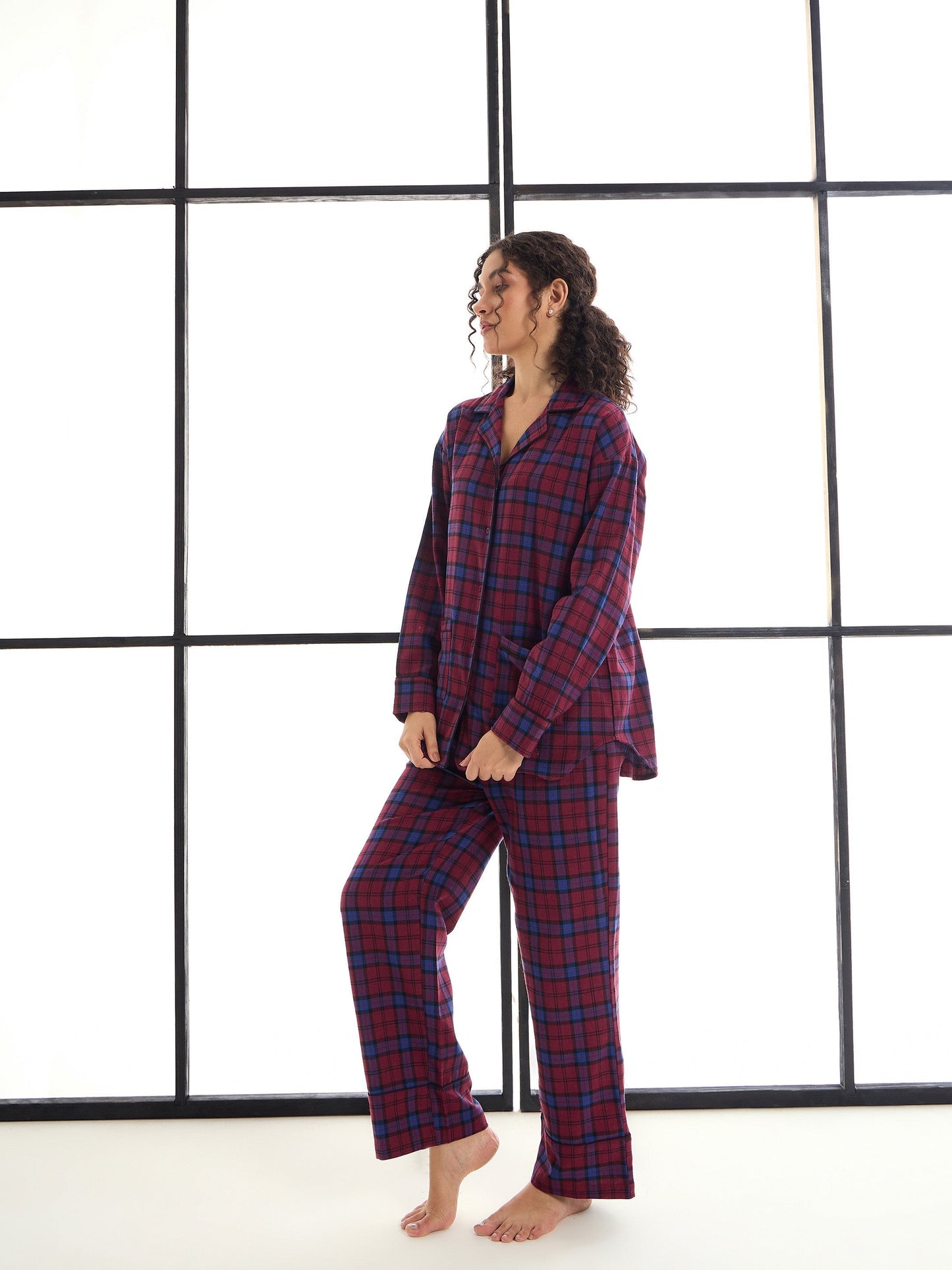 Women's Maroon Strong Night Suit