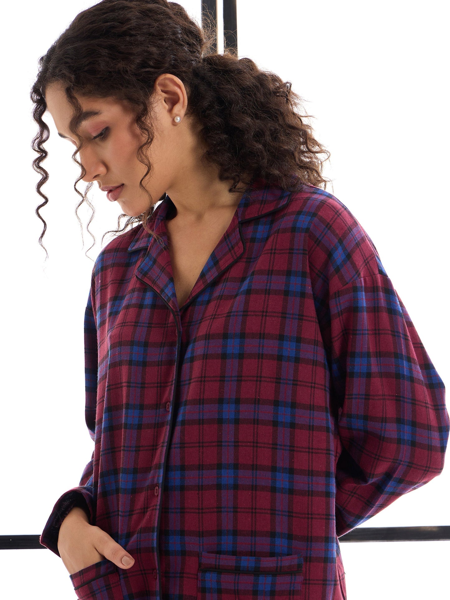 Women's Maroon Strong Night Suit