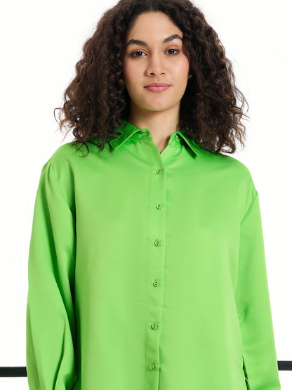 Women's Green Solid Night Suit