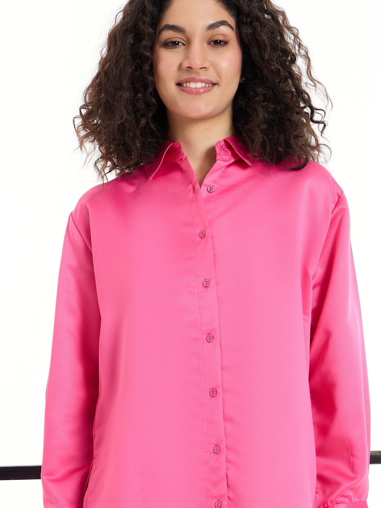 Women's Fuchsia Solid Night Suit