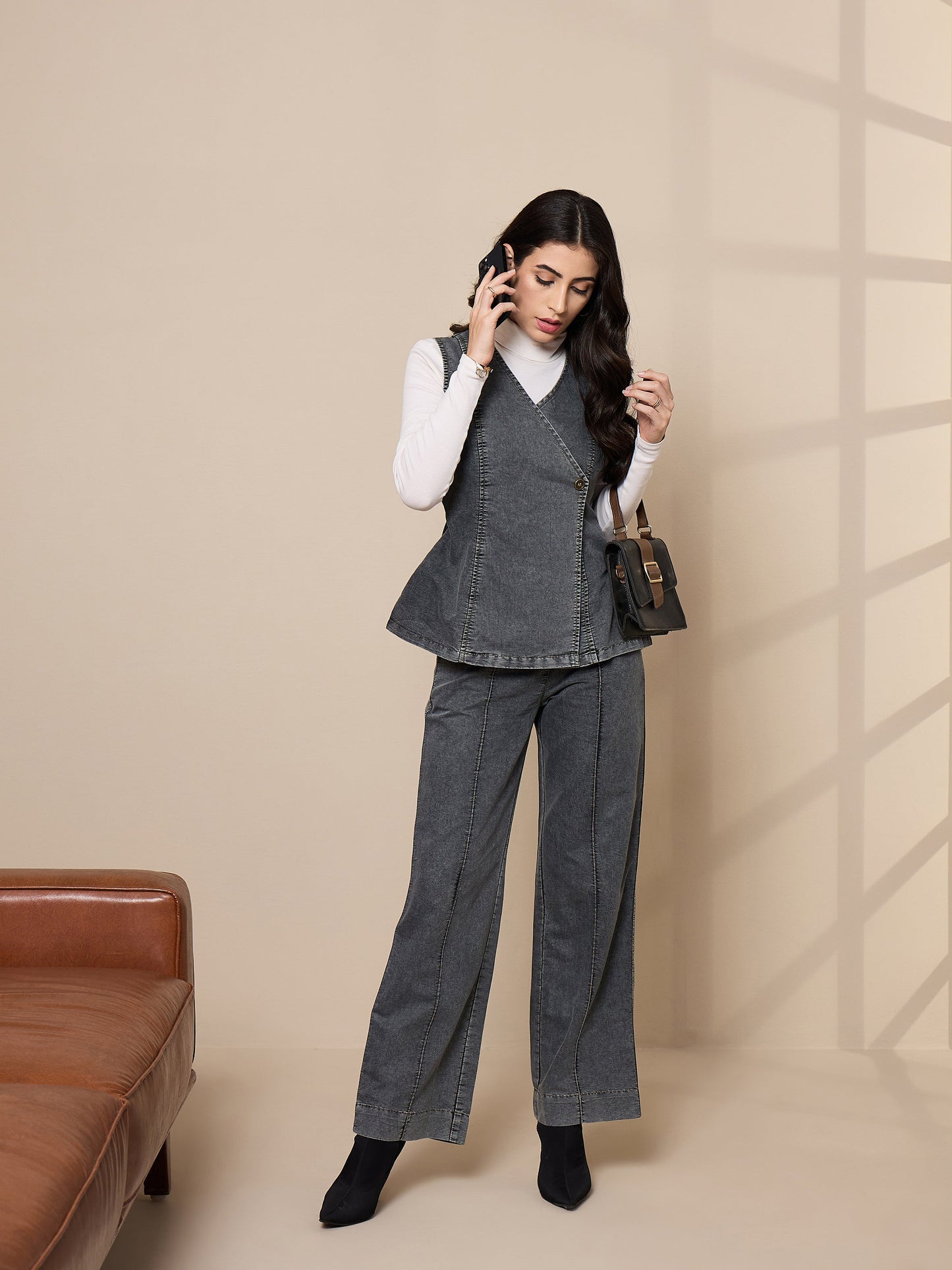 Women's Black Wash Co-Ord Set