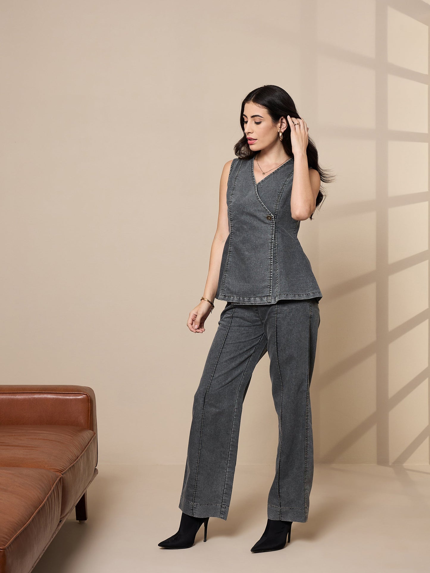 Women's Black Wash Co-Ord Set