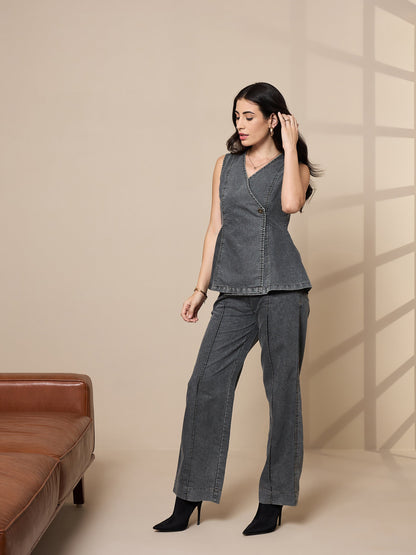 Women's Black Wash Co-Ord Set