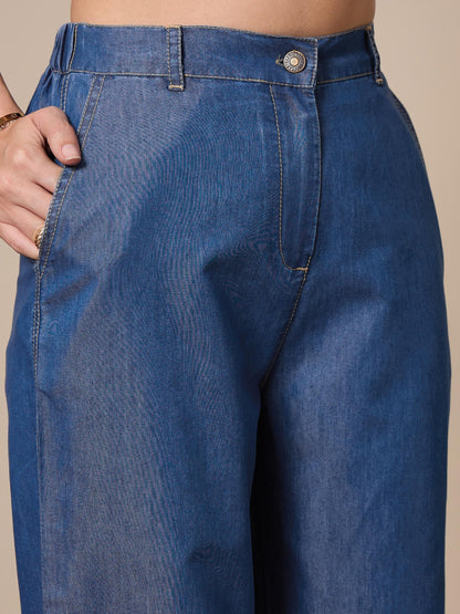 Women's Blue Solid Co-Ord Set