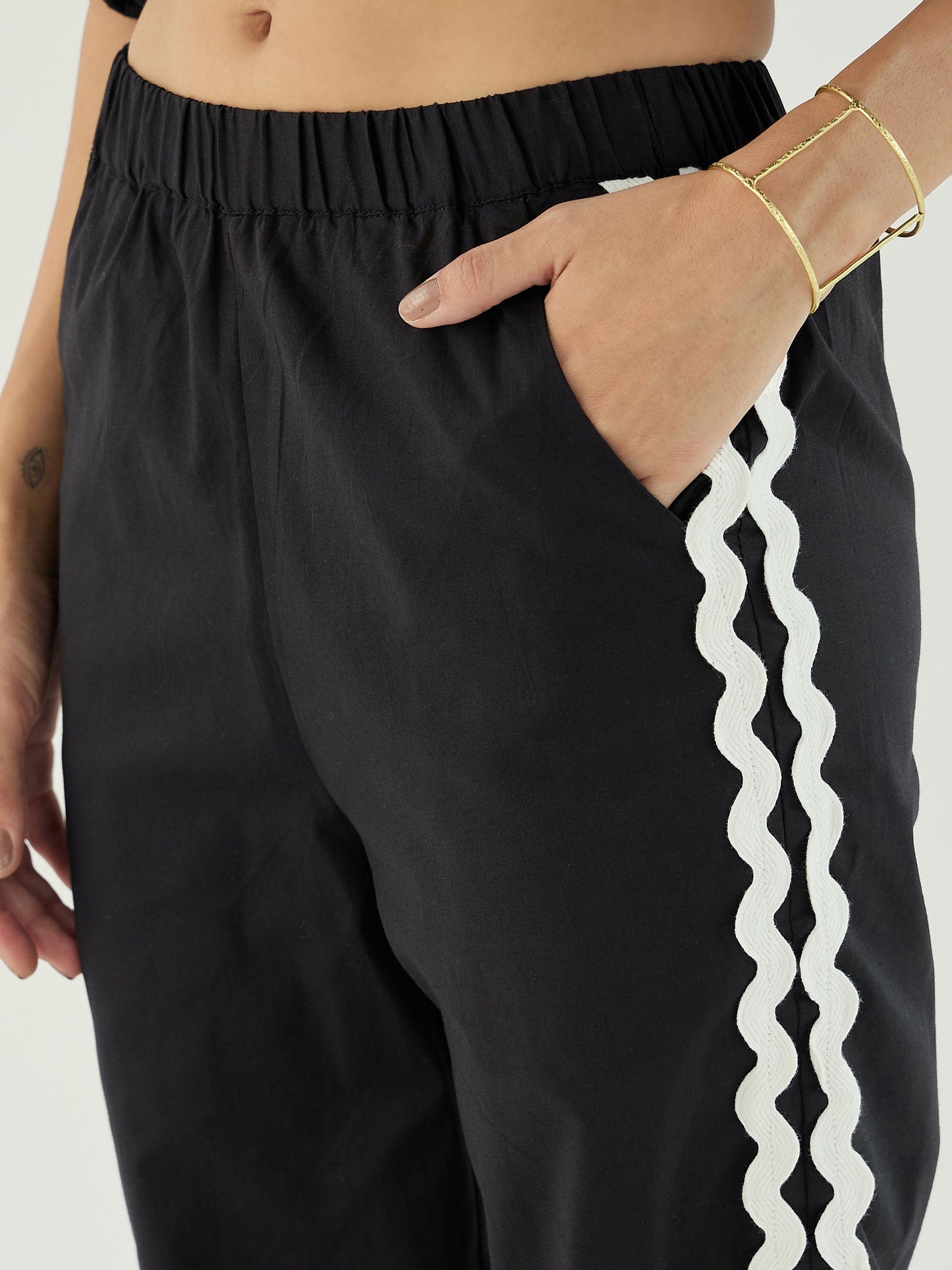 Women's Black Solid Co-Ord Set