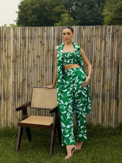 Women's Green Floral Co-Ord Set