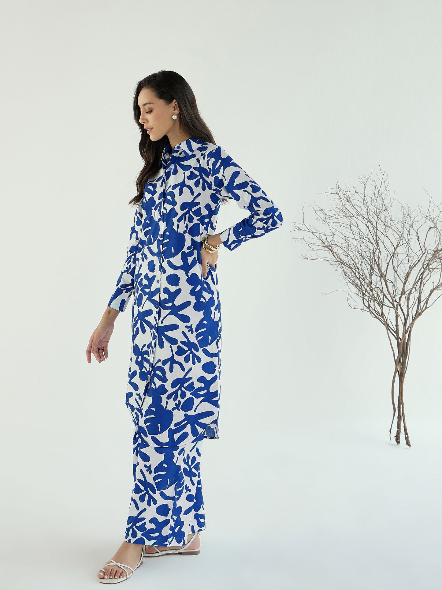 Women's Blue Floral Co-Ord Set