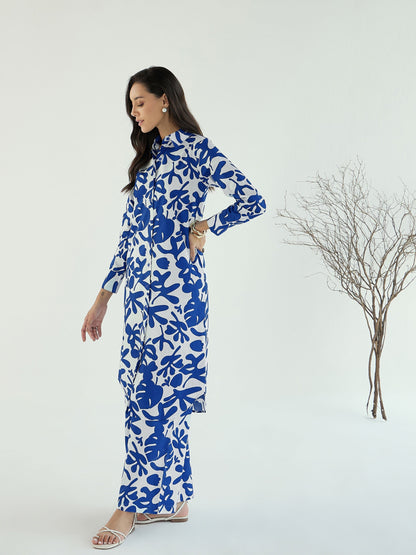 Women's Blue Floral Co-Ord Set
