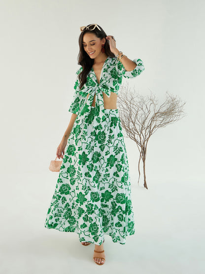 Women's White Floral Co-Ord Set