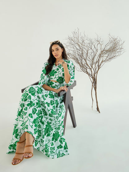 Women's White Floral Co-Ord Set