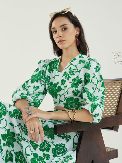 Women's White Floral Co-Ord Set