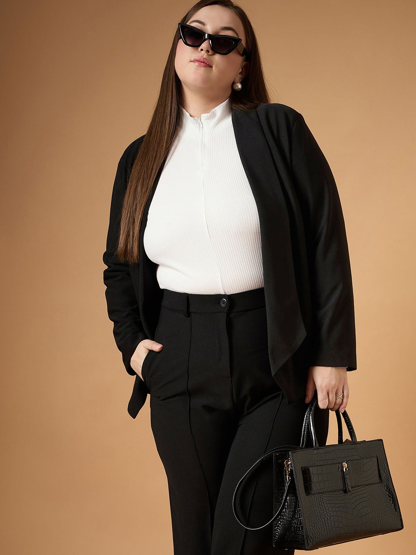 Women's Black Solid Co-Ord Set